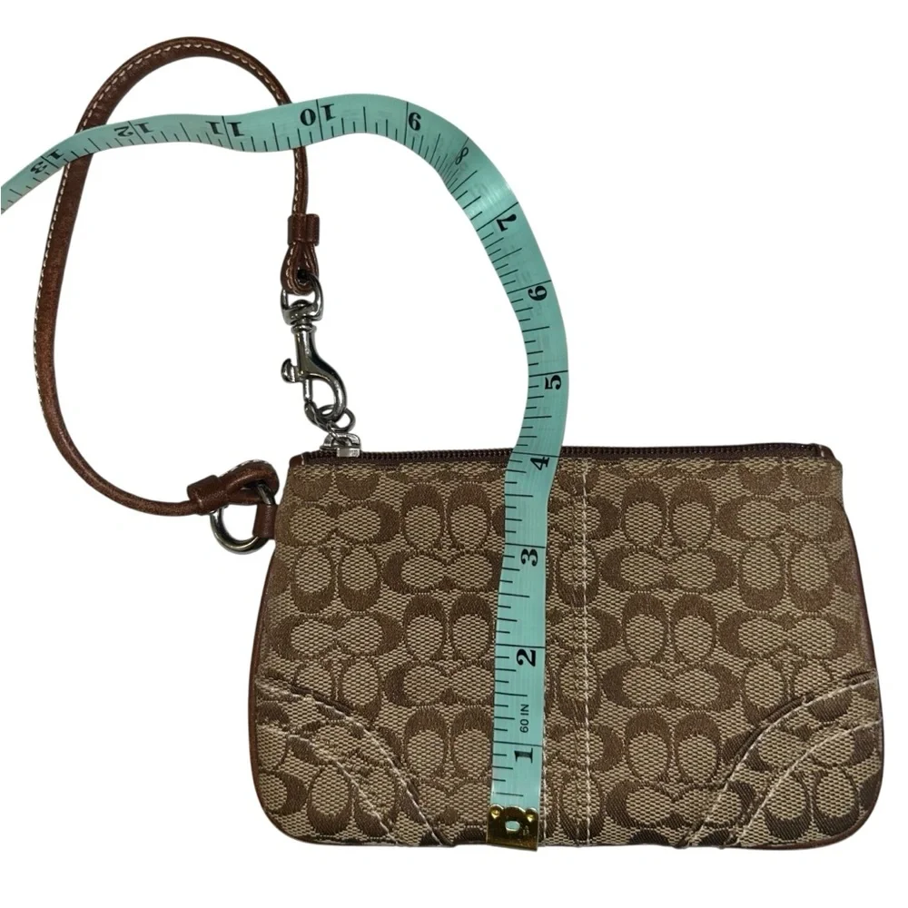Coach Brown Monogram Wristlet Vintage y2k Signature C Coin Purse Wallet